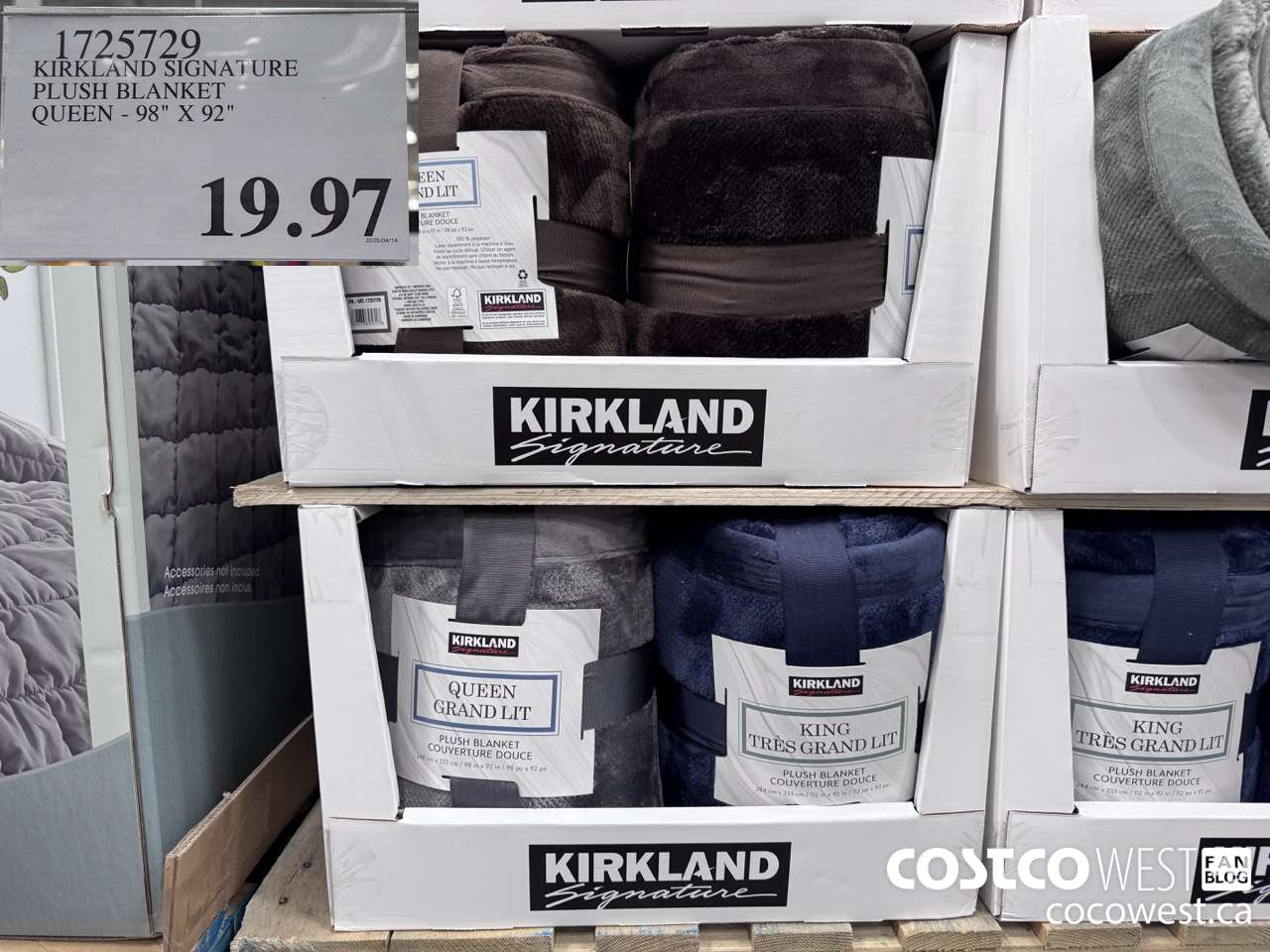 1725729 KIRKLAND SIGNATURE PLUSH BLANKET QUEEN 98