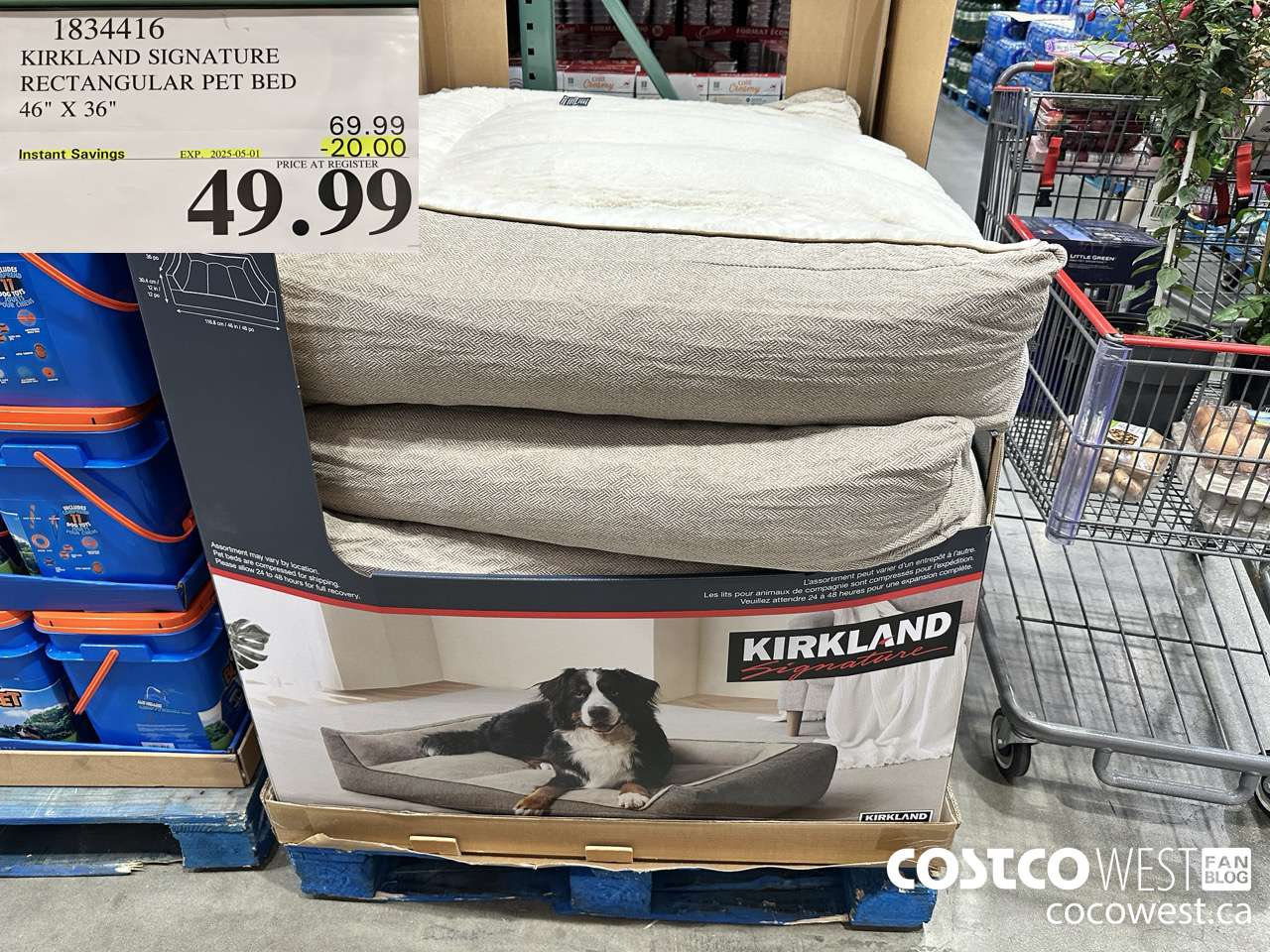 1834416 KIRKLAND SIGNATURE RECTANGULAR PET BED 46