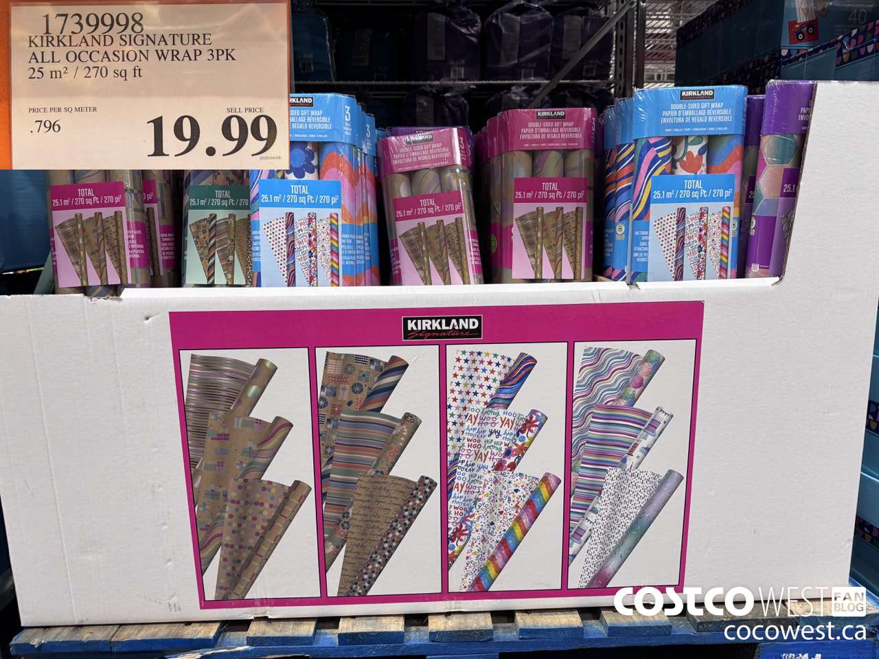 1739998 KIRKLAND SIGNATURE SPRING WRAP 3PK 25.1 m2 / 270 sq ft $19.99