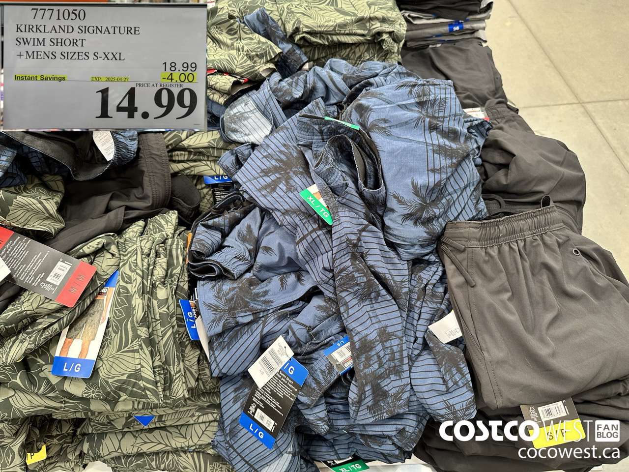 7771050 KIRKLAND SIGNATURE SWIM SHORT MENS SIZES S-XXL  ($4.00 INSTANT SAVINGS EXPIRES ON 2025-04-27) $14.99