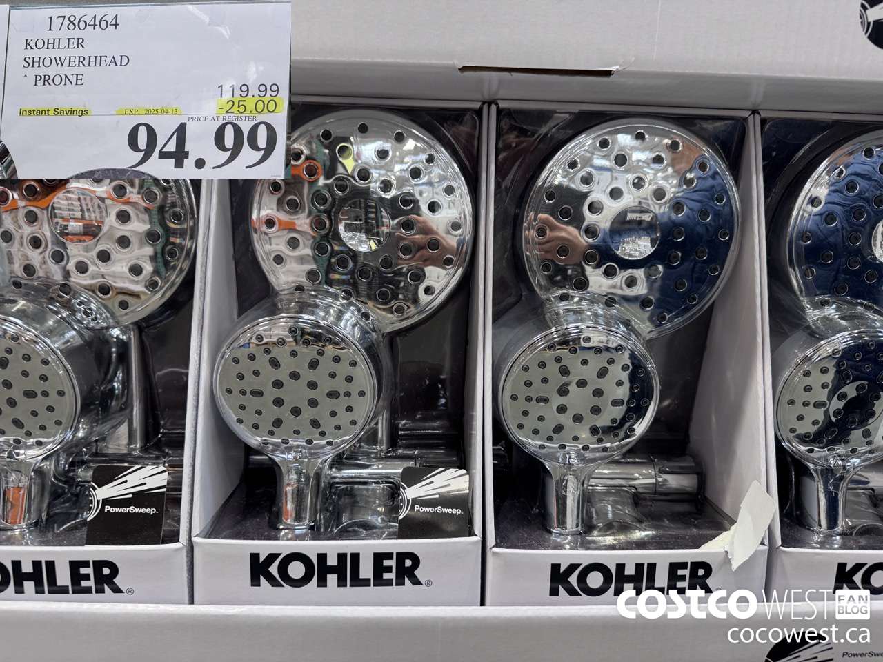 1786464 KOHLER SHOWERHEAD PRONE ($25.00 INSTANT SAVINGS EXPIRES ON 2025-04-13) $94.99