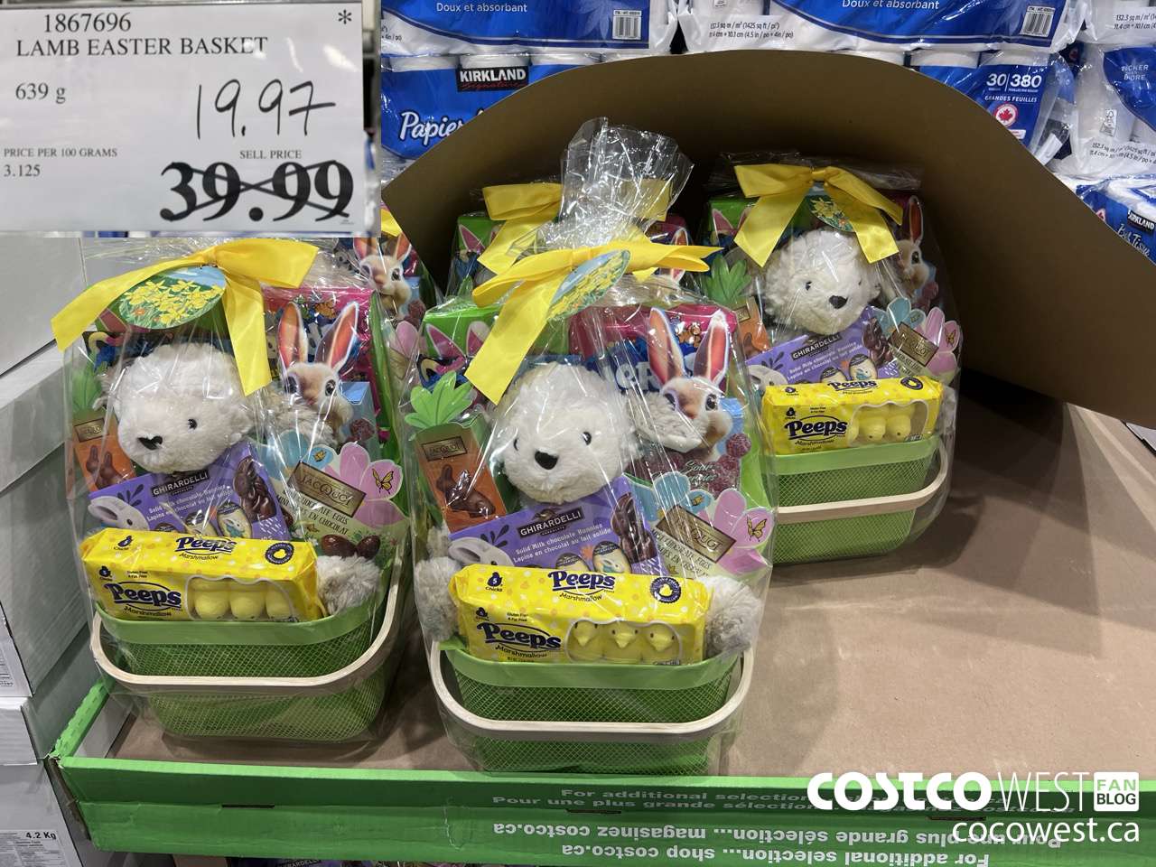 1867696 LAMB EASTER BASKET 639G $19.97