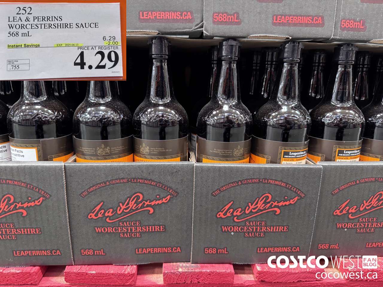 252 LEA & PERRINS WORCESTERSHIRE SAUCE 568 ML ($2.00 INSTANT SAVINGS EXPIRES ON 2025-04-13) $4.29