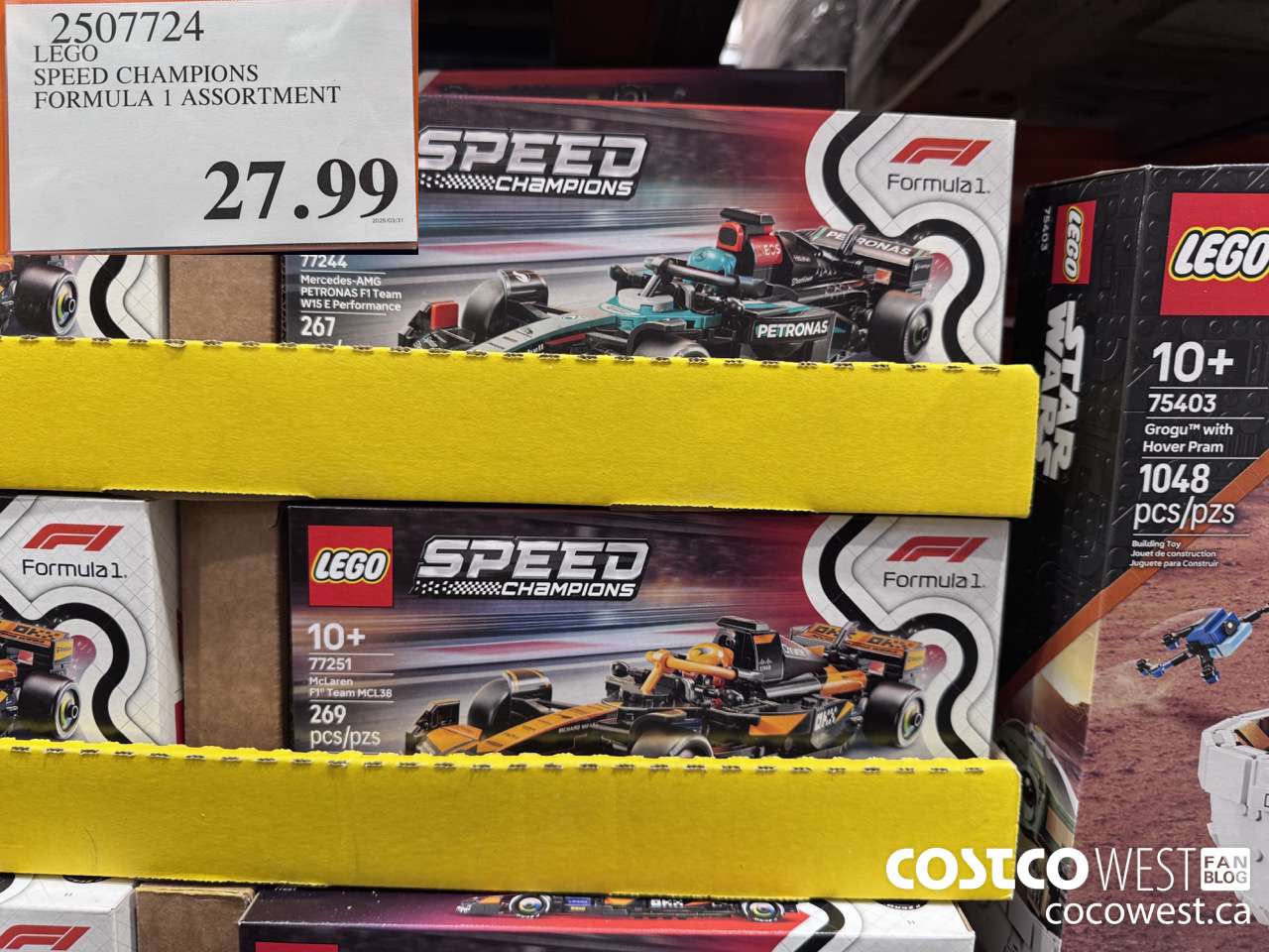 2507724 LEGO SPEED CHAMPIONS FORMULA 1 ASSORTMENT $27.99