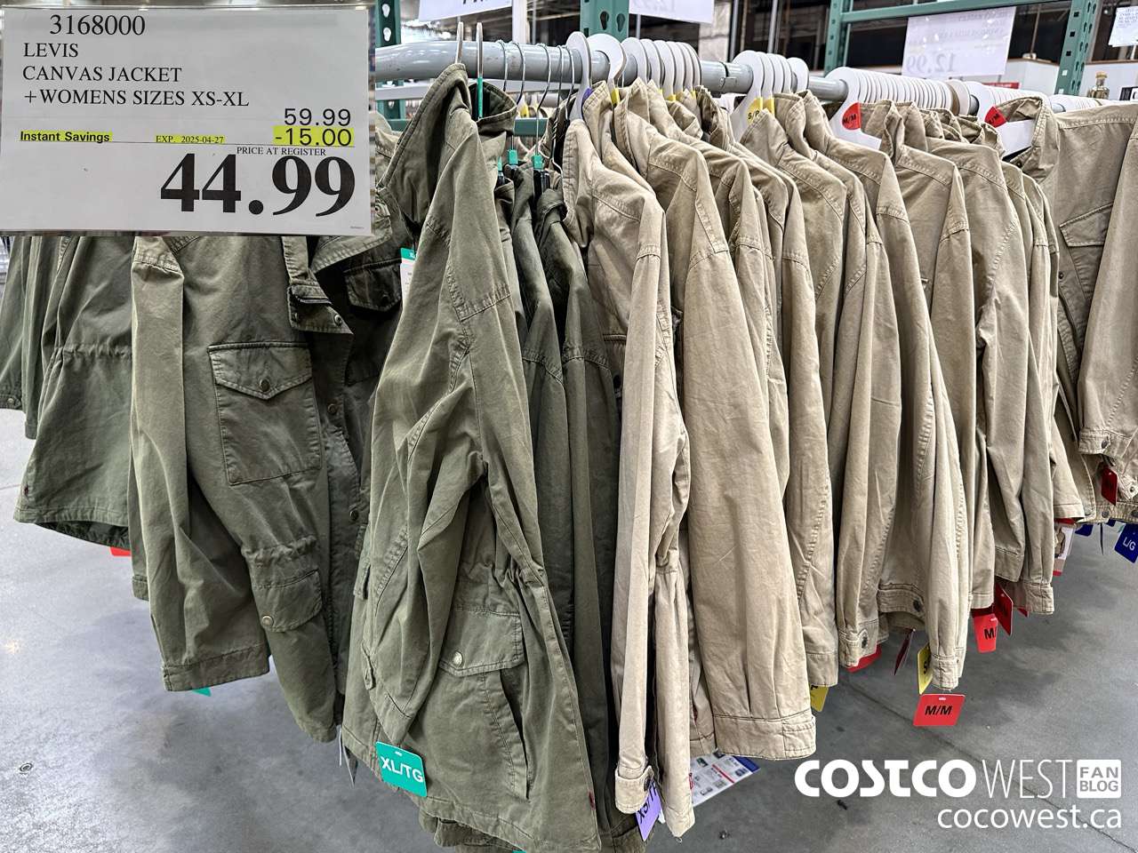 3168000 LEVIS CANVAS JACKET LADIES SIZES XS-XL  ($15.00 INSTANT SAVINGS EXPIRES ON 2025-04-27) $44.99