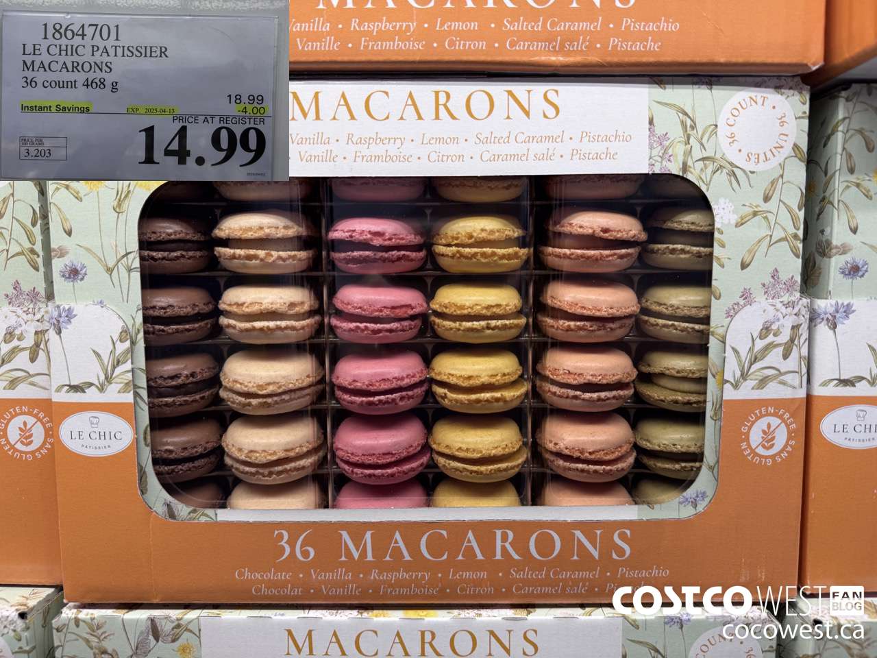 1864701 LE CHIC PATISSIER FRENCH MACARONS 36 COUNT 460 g ($4.00 INSTANT SAVINGS EXPIRES ON 2025-04-13) $14.99