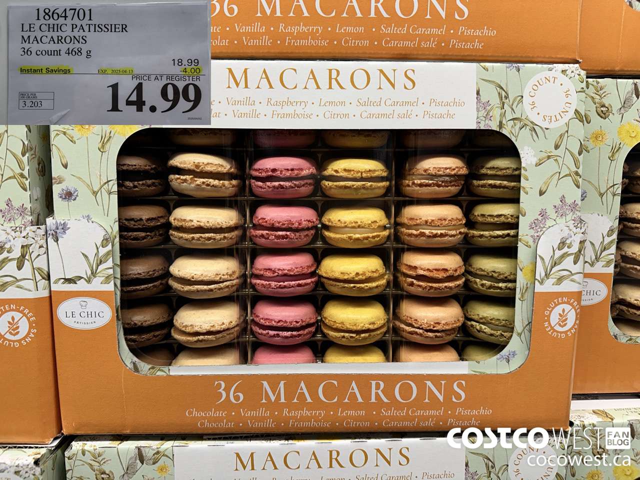 1864701 LE CHIC PATISSIER FRENCH MACARONS 36 COUNT 460 g ($4.00 INSTANT SAVINGS EXPIRES ON 2025-04-13) $14.99