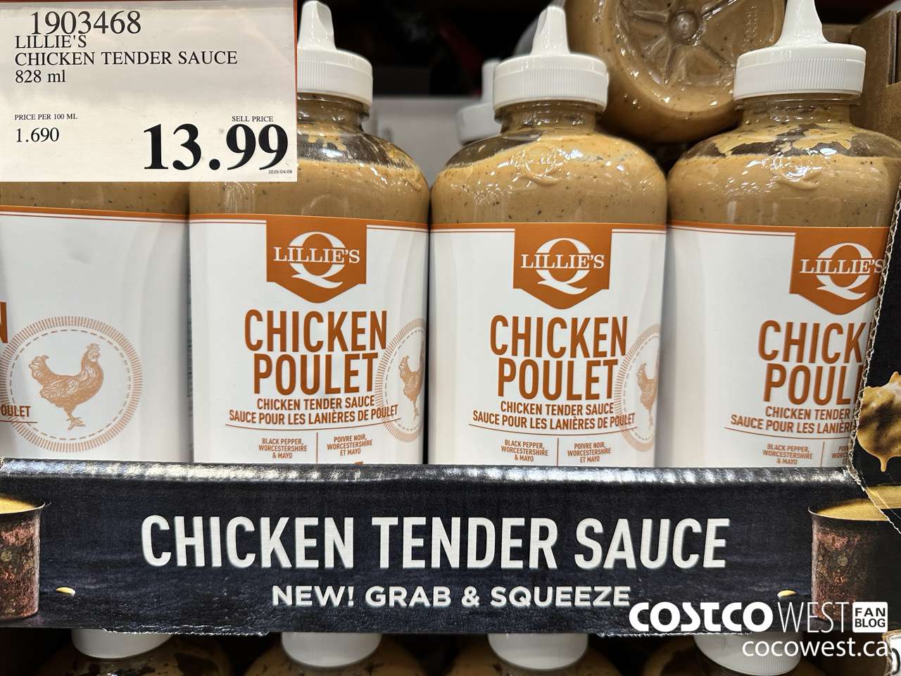 190346 LILLIE'S CHICKEN TENDER SAUCE 828ML $13.99