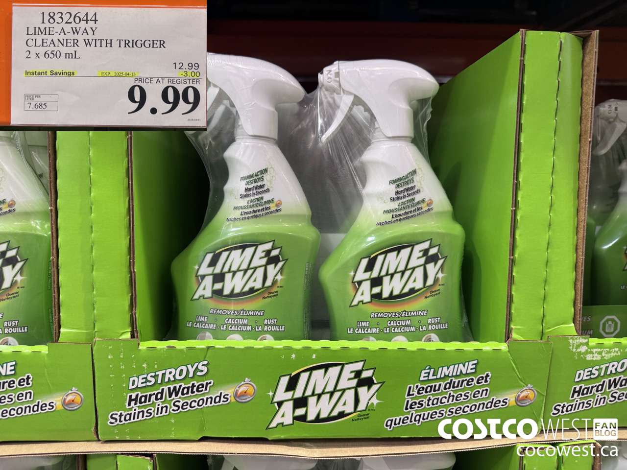 1832644 LIME-A-WAY CLEANER WITH T RIGGER 2 x 650 mL ($3.00 INSTANT SAVINGS EXPIRES ON 2025-04-13) $9.99