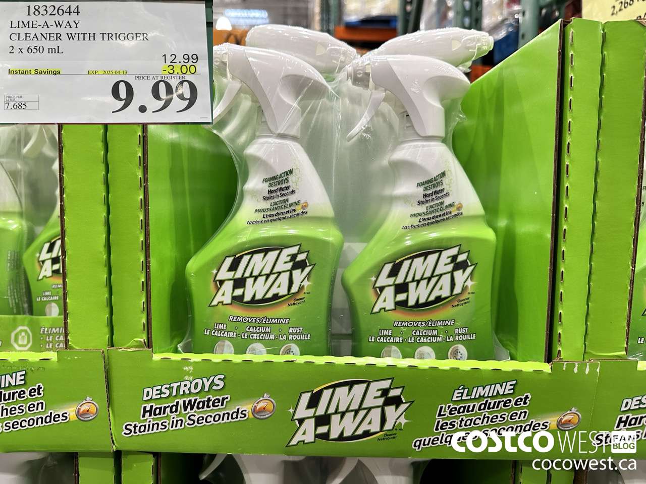 1832644 LIME-A-WAY CLEANER WITH T RIGGER 2 x 650 mL ($3.00 INSTANT SAVINGS EXPIRES ON 2025-04-13) $9.99