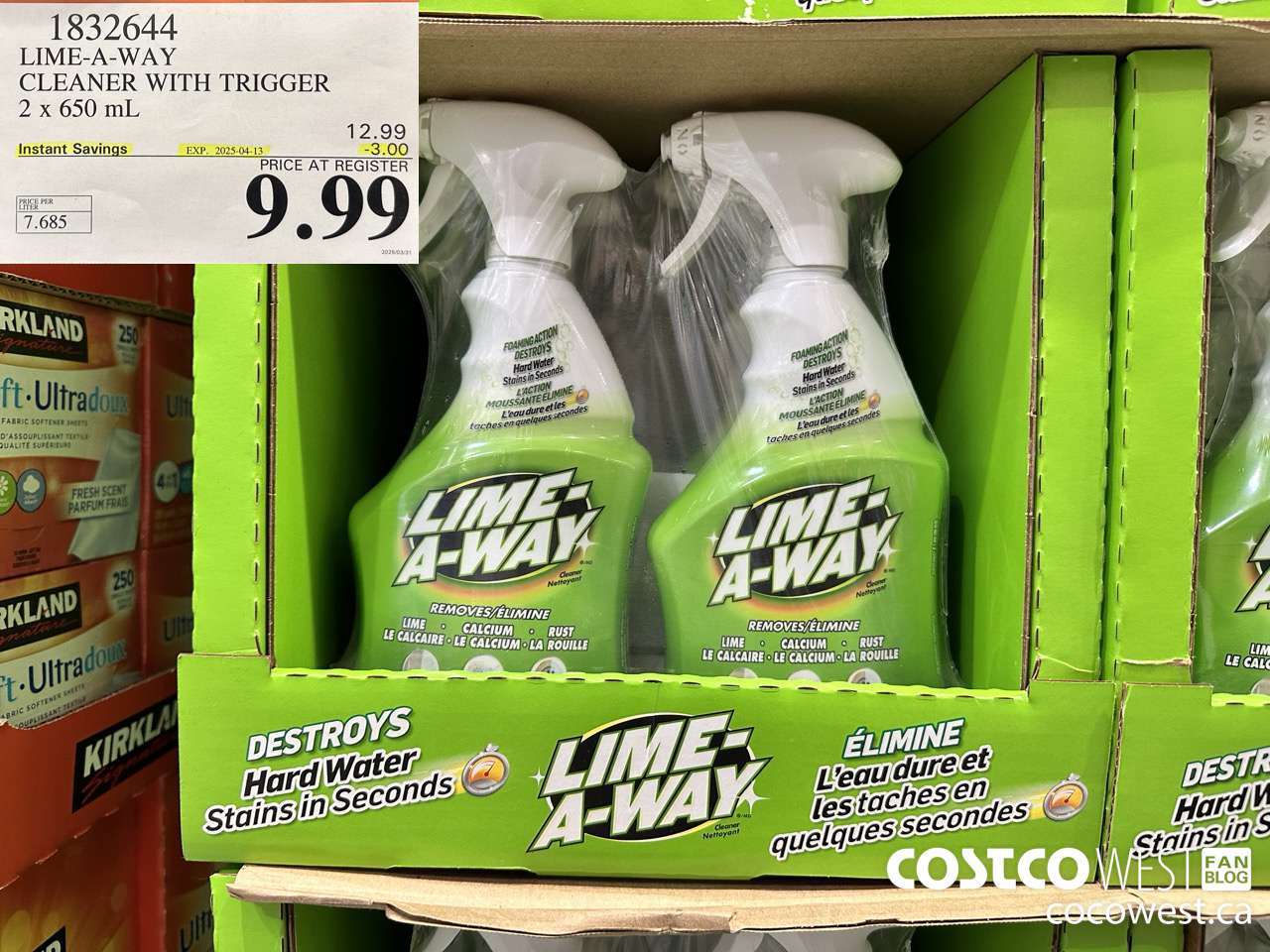 1832644 LIME-A-WAY CLEANER WITH T RIGGER 2 x 650 mL ($3.00 INSTANT SAVINGS EXPIRES ON 2025-04-13) $9.99
