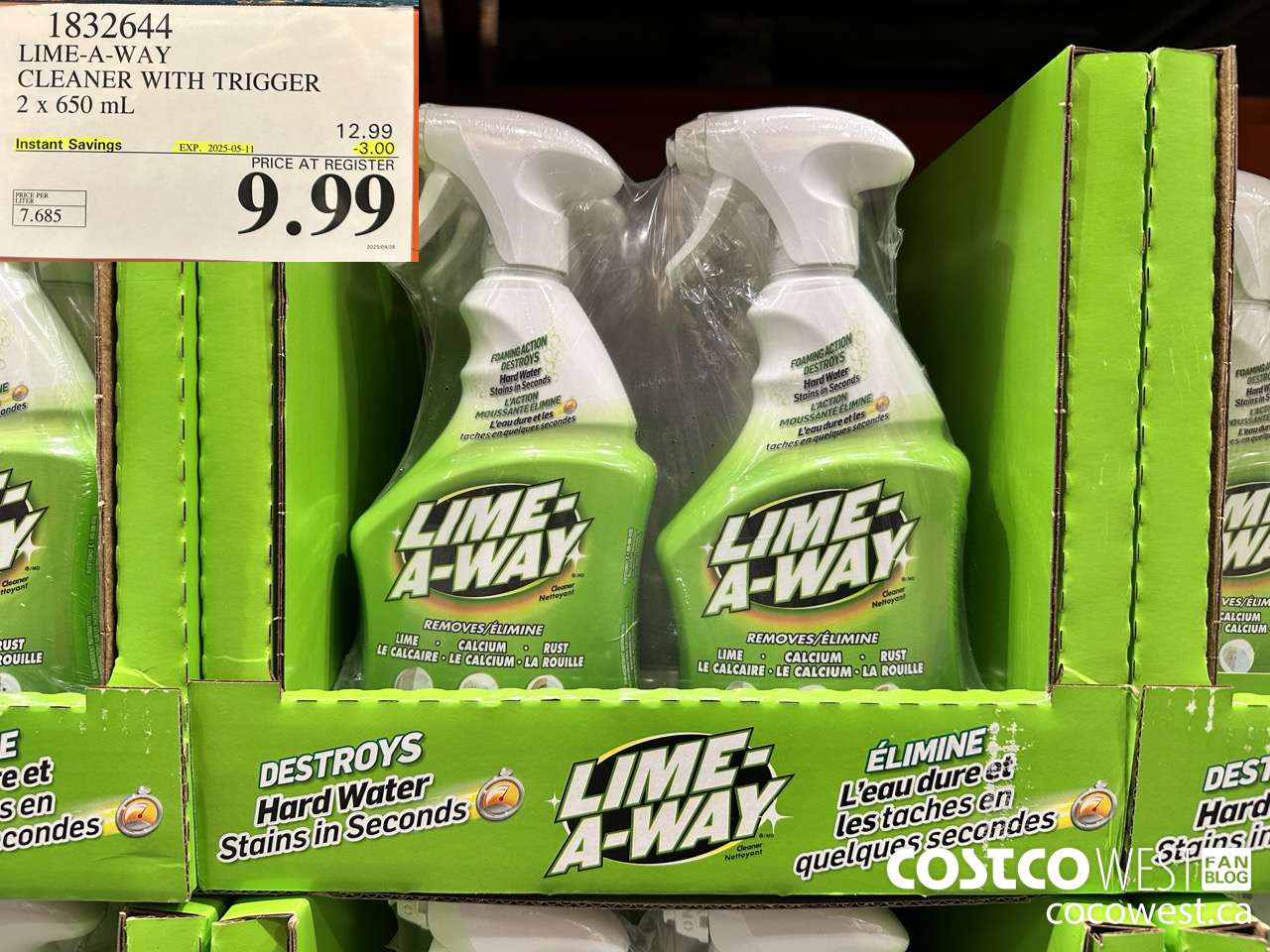 1832644 LIME-A-WAY CLEANER WITH T RIGGER 2 x 650 mL ($3.00 INSTANT SAVINGS EXPIRES ON 2025-05-11) $9.99