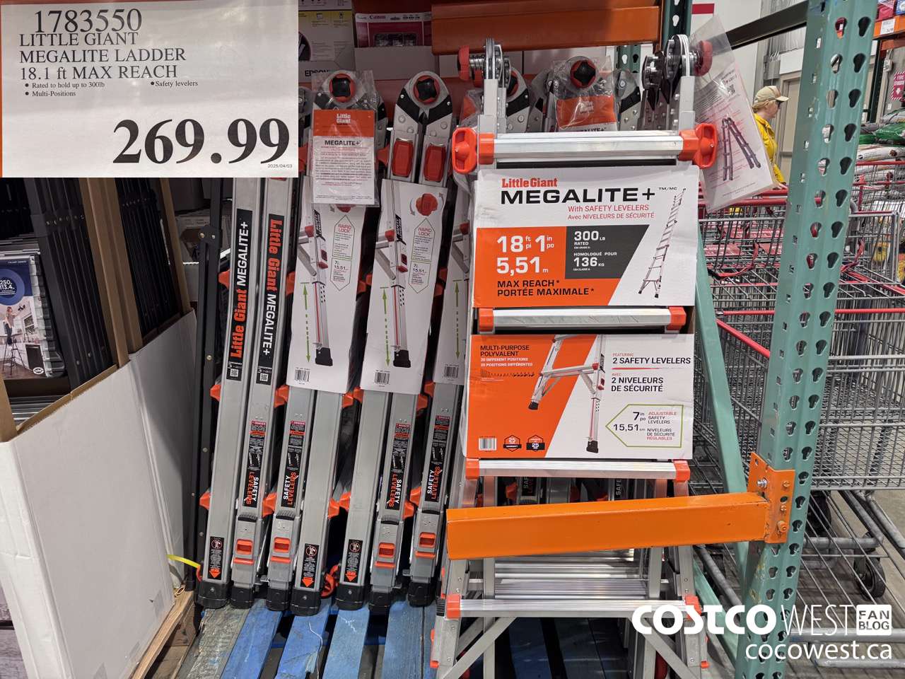 1783550 LITTLE GIANT MEGALITE LADDER 18.1 FT MAX REACH $269.99