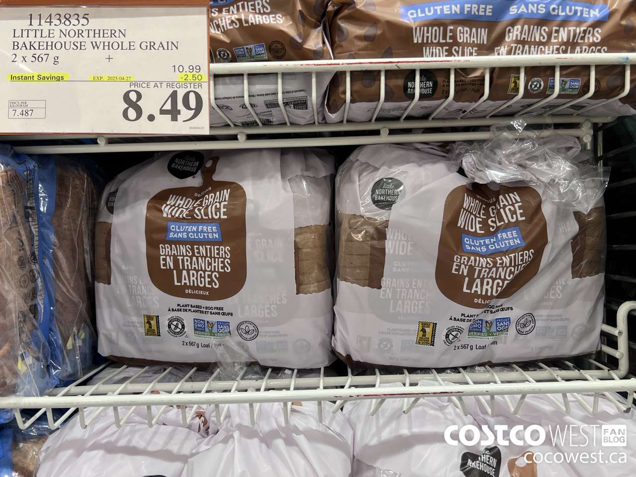 1143835 LITTLE NORTHERN BAKEHOUSE WHOLE GRAIN 2 X 567G  ($2.50 INSTANT SAVINGS EXPIRES ON 2025-04-27) $8.49