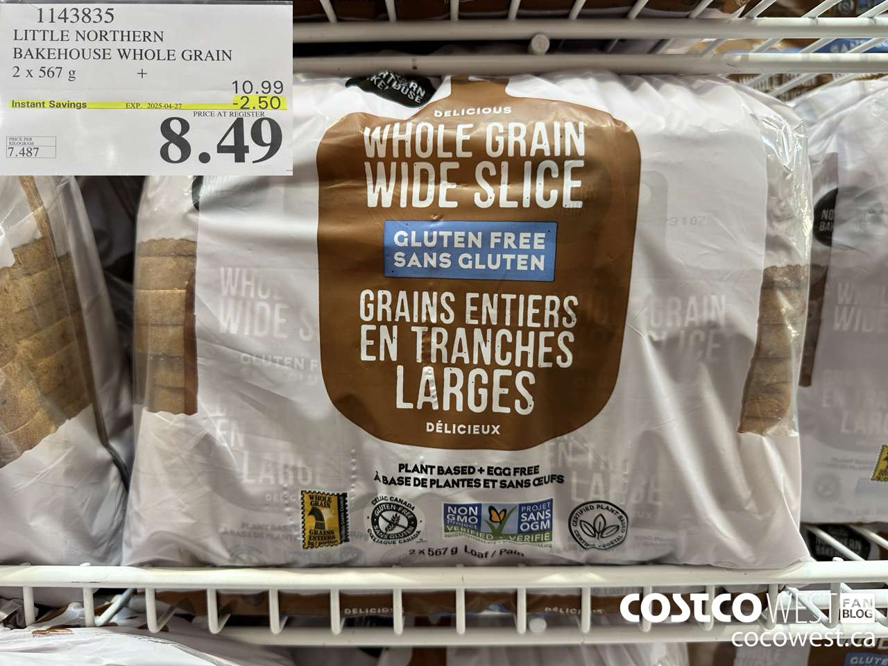 1143835 LITTLE NORTHERN BAKEHOUSE WHOLE GRAIN 2 X 567G  ($2.50 INSTANT SAVINGS EXPIRES ON 2025-04-27) $8.49