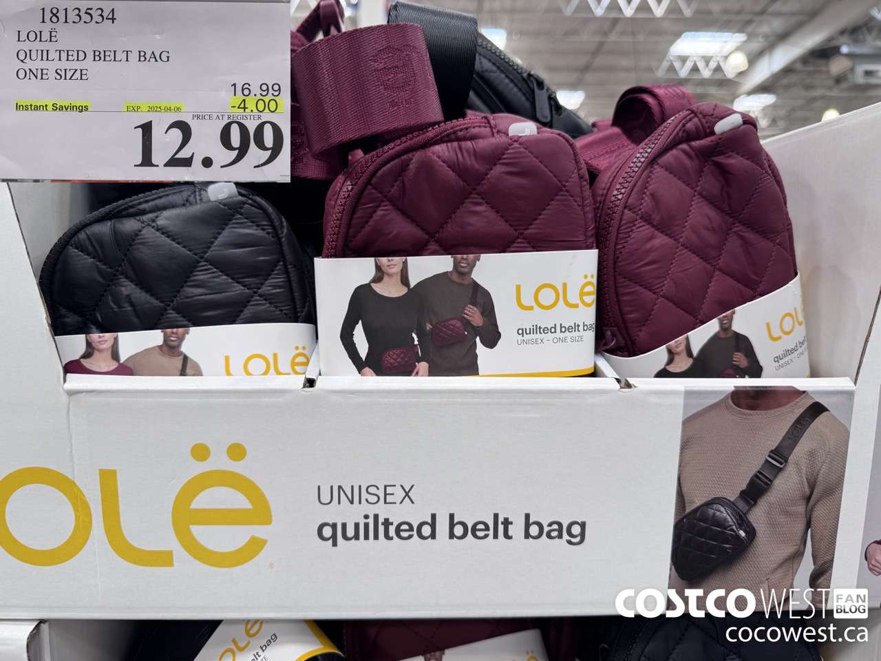 1813534 LOLE QUILTED BELT BAG ONE SIZE ($4.00 INSTANT SAVINGS EXPIRES ON 2025-04-06) $12.99