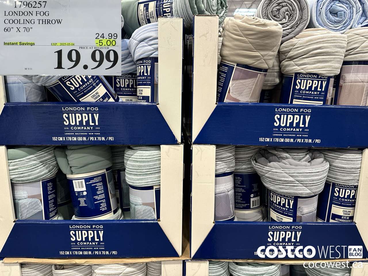 1796257 LONDON FOG COOLING THROW 60