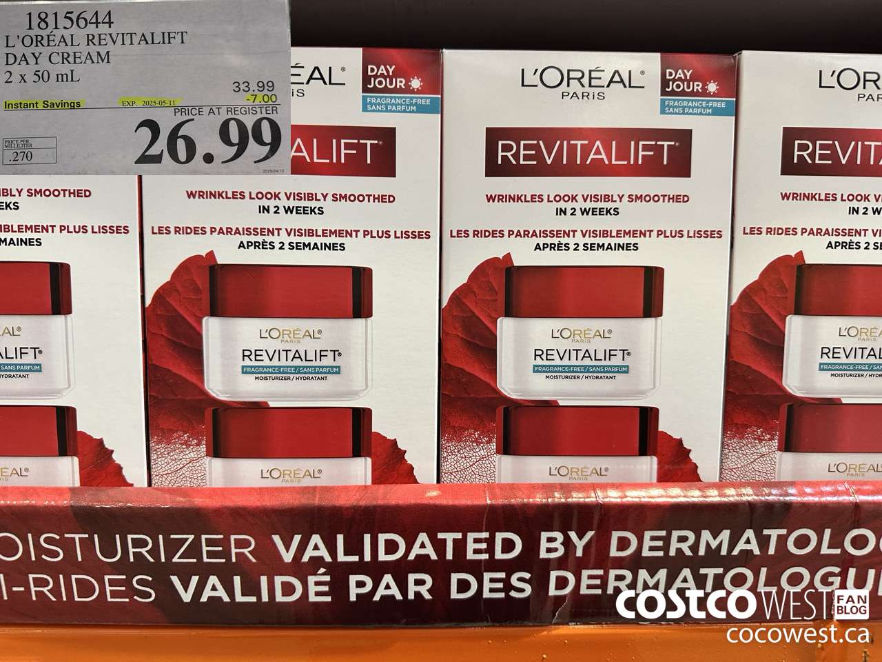 1815644 L'OREAL REVITALIFT DAY CREAM 2 X 50ML ($7.00 INSTANT SAVINGS EXPIRES ON 2025-05-11) $26.99
