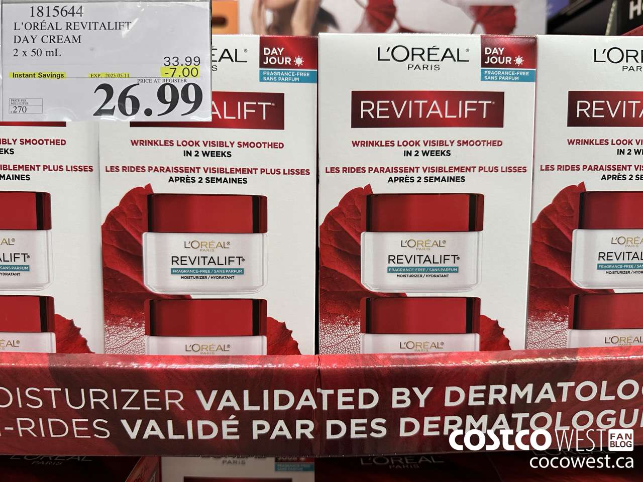 1815644 L'OREAL REVITALIFT DAY CREAM 2 X 50ML ($7.00 INSTANT SAVINGS EXPIRES ON 2025-05-11) $26.99