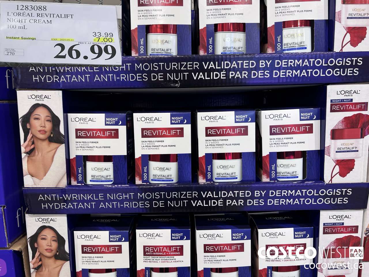 1283088 L'OREAL REVITALIFT NIGHT CREAM 100 mL ($7.00 INSTANT SAVINGS EXPIRES ON 2025-05-11) $26.99