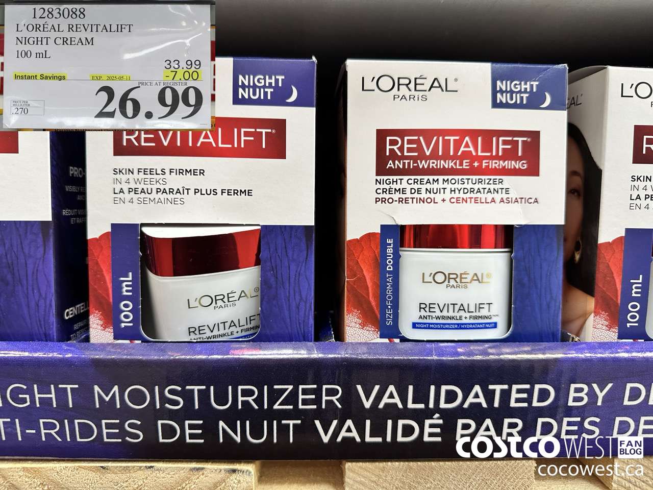 1283088 L'OREAL REVITALIFT NIGHT CREAM 100 mL ($7.00 INSTANT SAVINGS EXPIRES ON 2025-05-11) $26.99
