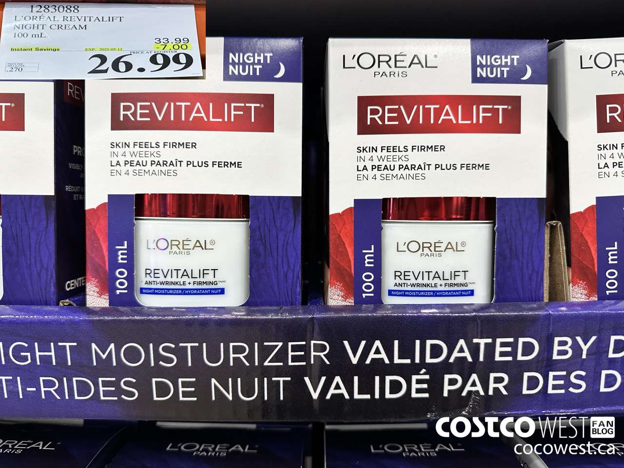 1283088 L'OREAL REVITALIFT NIGHT CREAM 100 mL ($7.00 INSTANT SAVINGS EXPIRES ON 2025-05-11) $26.99