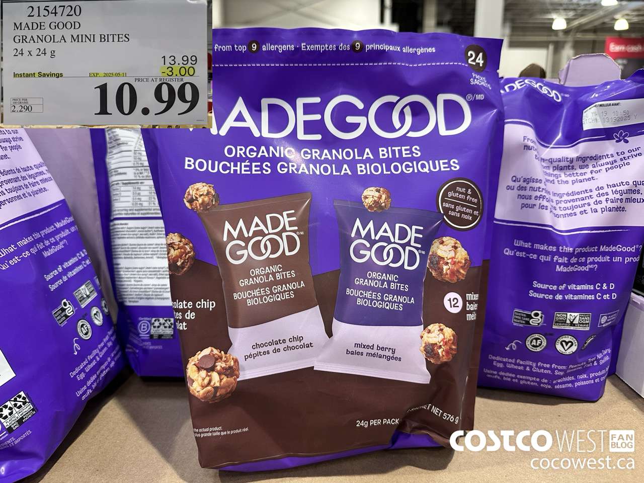 2154720 MADE GOOD GRANOLA MINI BITES 24 X 24G ($3.00 INSTANT SAVINGS EXPIRES ON 2025-05-11) $10.99