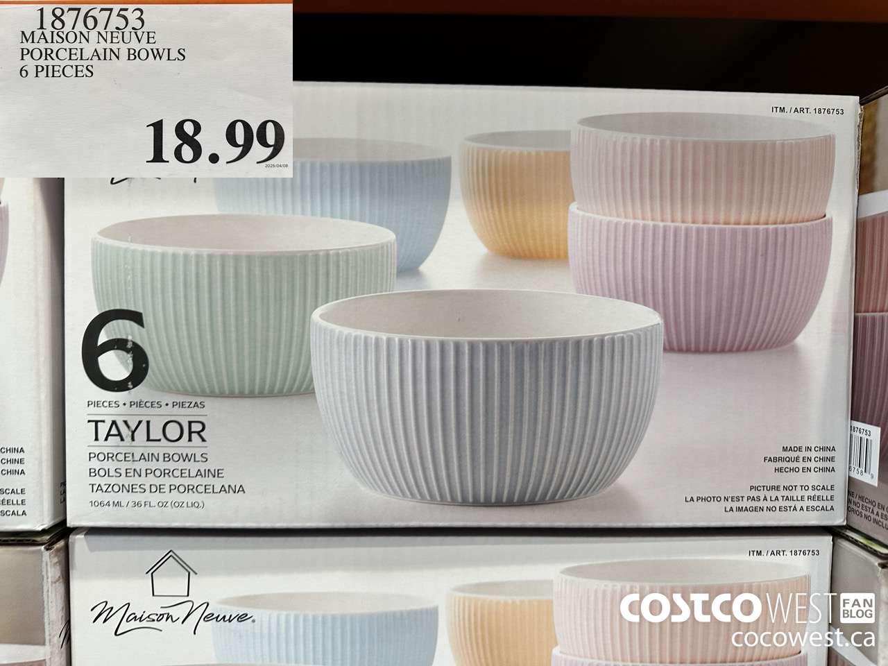 1876753 MAISON NEUVE PORCELAINE BOWLS 6 PIECES $18.99