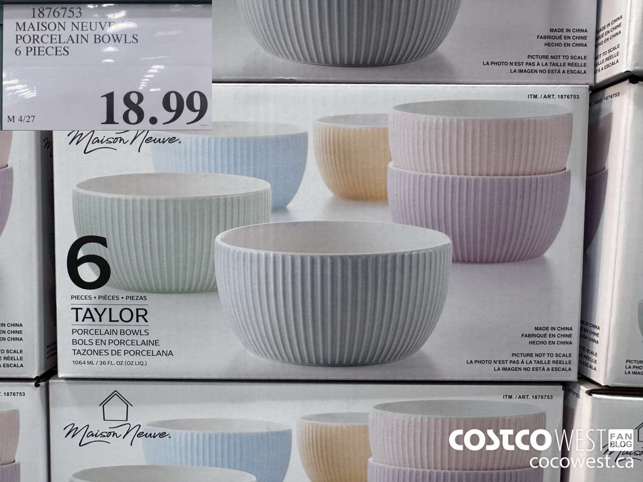 1876753 MAISON NEUVE PORCELAINE BOWLS 6 PIECES $18.99