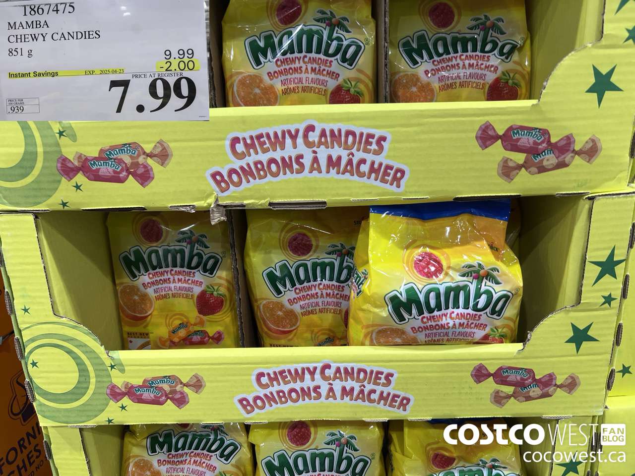 1867475 MAMBA CHEWY CANDIES 851G ($2.00 INSTANT SAVINGS EXPIRES ON 2025-04-23) $7.99
