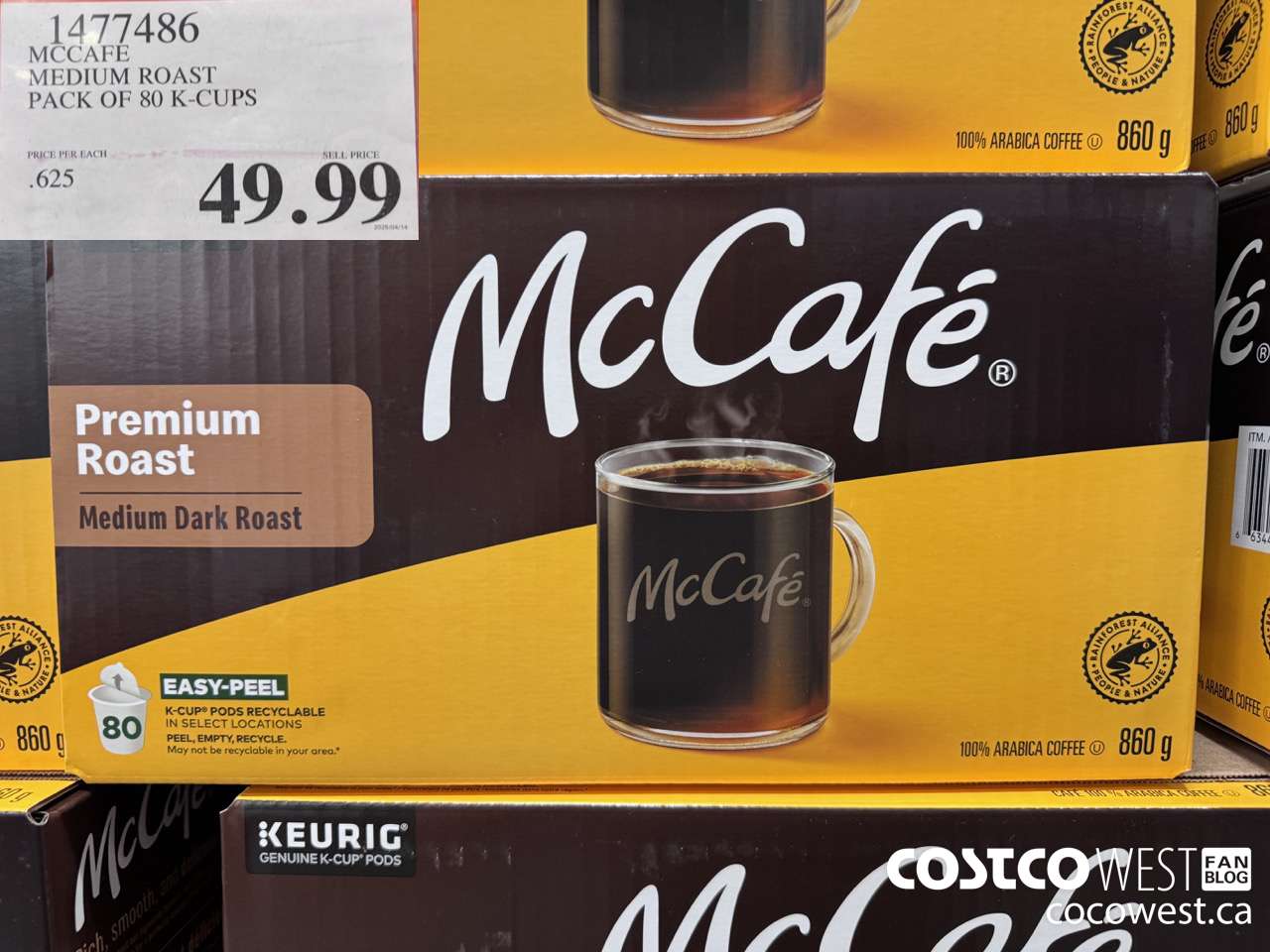 1477486 MCCAFE MEDIUM ROAST K-CUPS 80 COUNT $49.99