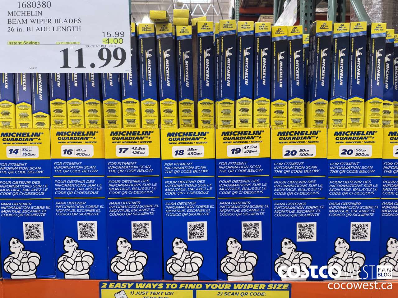 1680380 MICHELIN GUARDIAN + WIPER BEAM WIPER BLADES 14