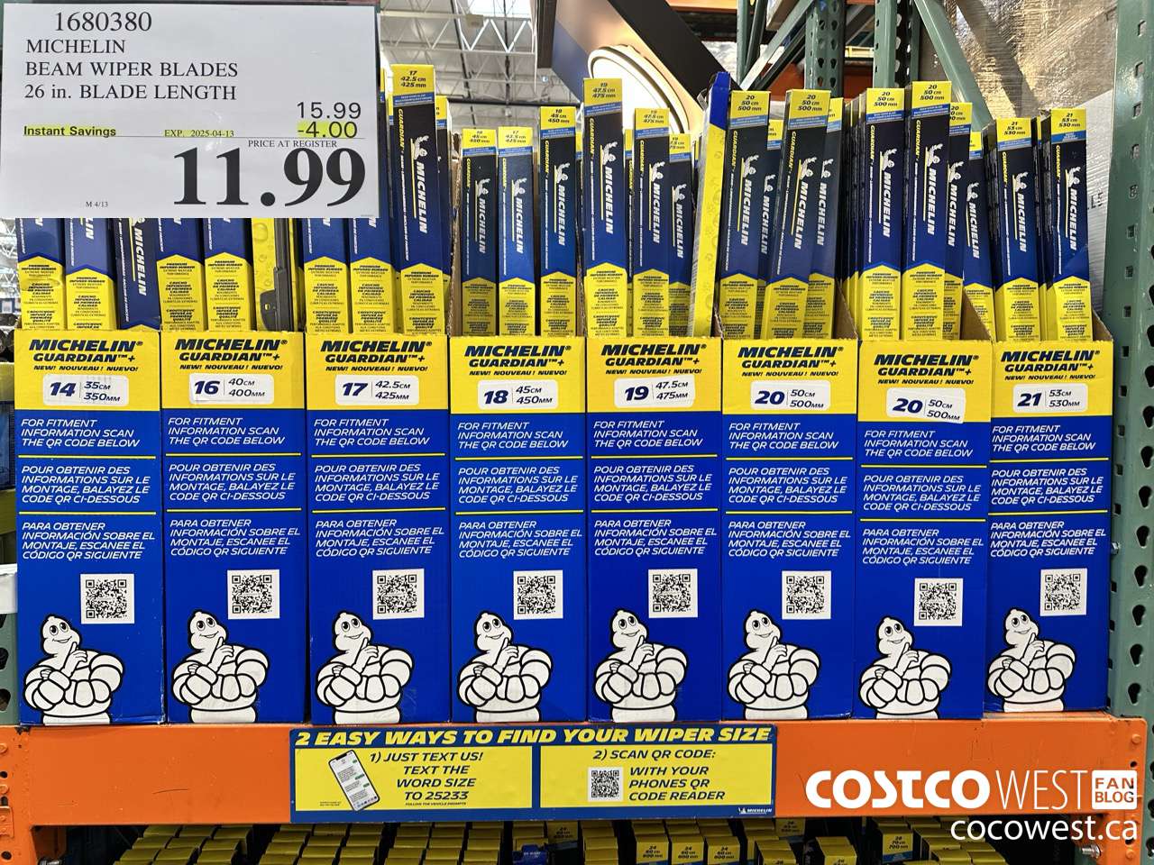 1680380 MICHELIN GUARDIAN + WIPER BEAM WIPER BLADES 14