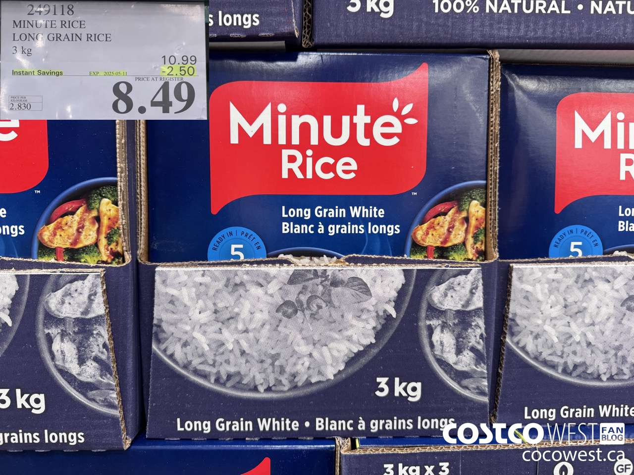 249118 MINUTE RICE INSTANT WHITE RICE 3 kg ($2.50 INSTANT SAVINGS EXPIRES ON 2025-05-11) $8.49