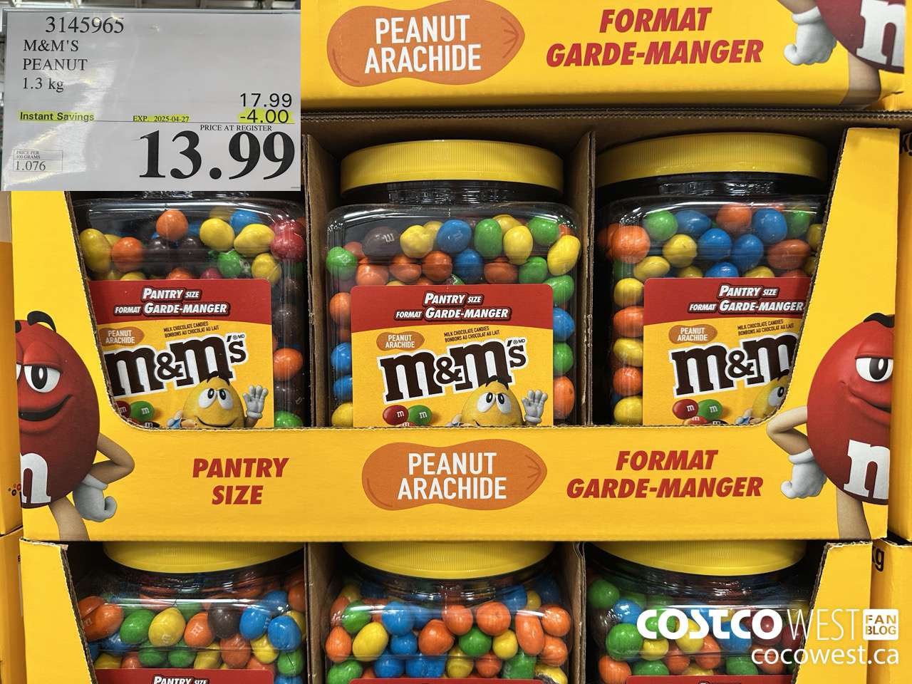 3145965 M&M'S PEANUT 1.3 KG ($4.00 INSTANT SAVINGS EXPIRES ON 2025-04-27) $13.99