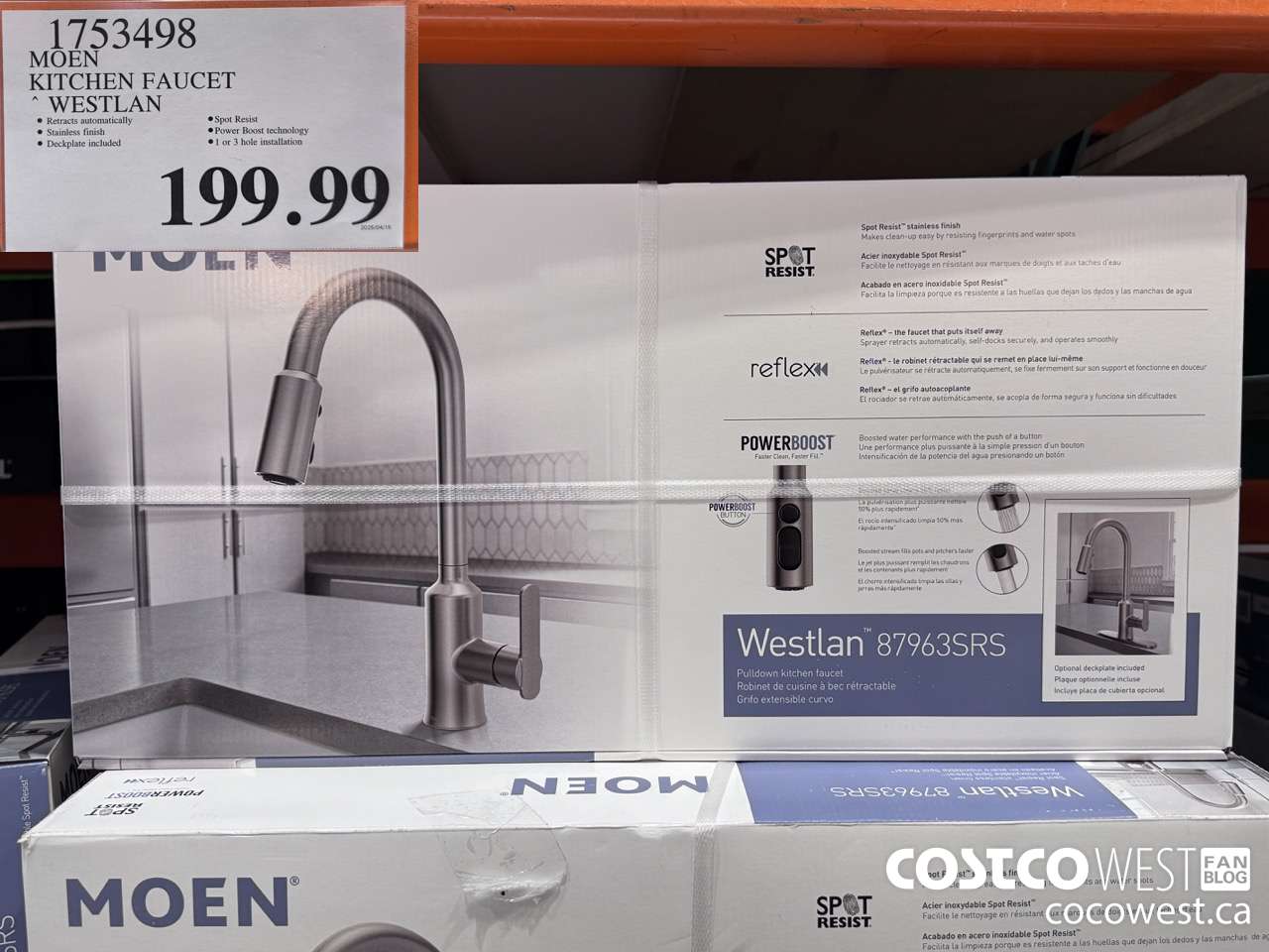 1753498 MOEN KITCHEN FAUCET WESTLAN $199.99