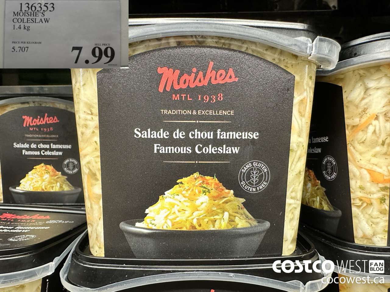 136353 MOISHES COLESLAW 1.4 KG $7.99