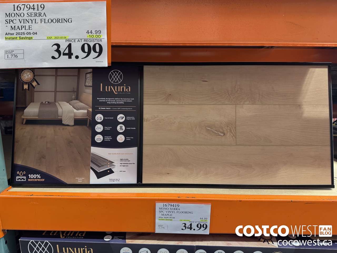 1679419 MONO SERRA SPC VINYL FLOORING MAPLE ($10.00 INSTANT SAVINGS EXPIRES ON 2025-05-04) $34.99