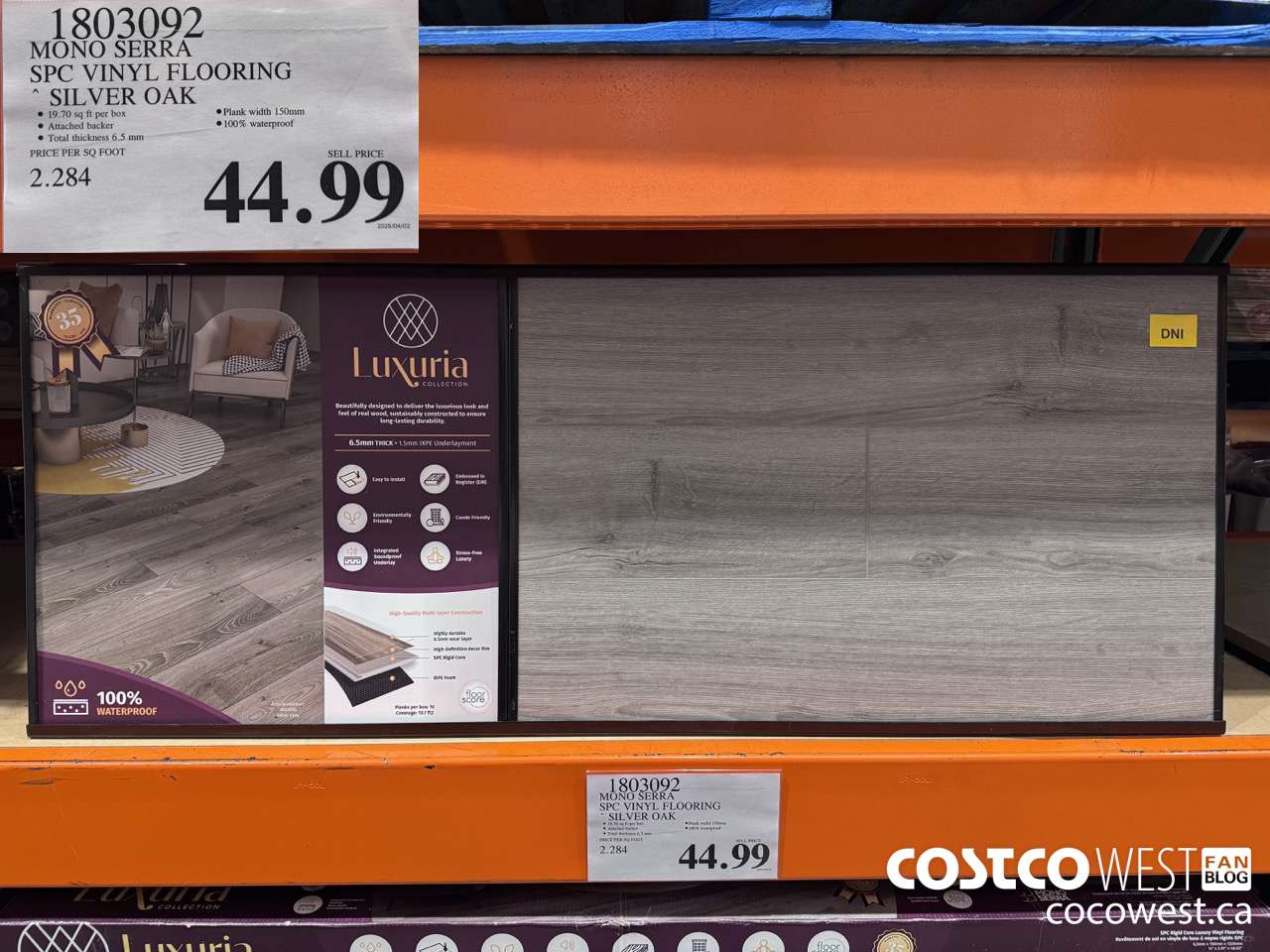 1803092 MONO SERRA SPC VINYL FLOORING SILVER OAK $44.99