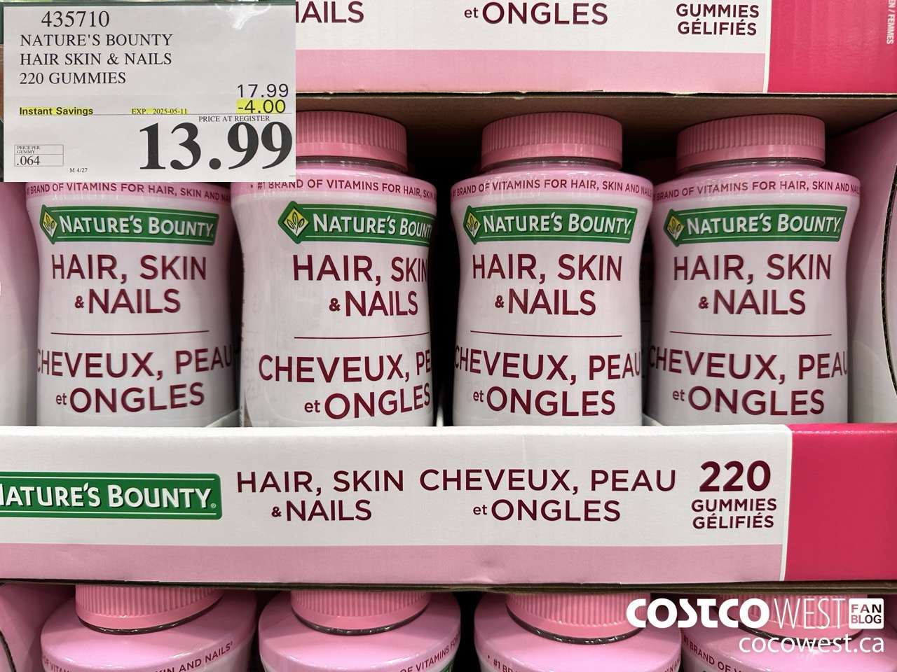 435710 NATURE'S BOUNTY HAIR SKIN & NAILS 220 GUMMIES ($4.00 INSTANT SAVINGS EXPIRES ON 2025-05-11) $13.99