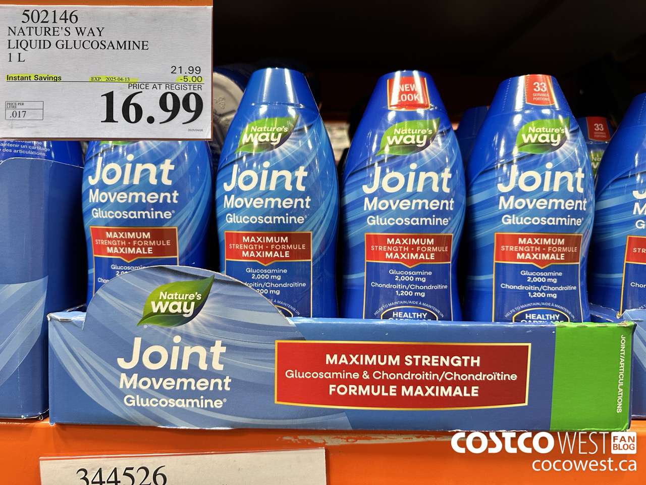 502146 NATURE'S WAY LIQUID GLUCOSAMINE 1 L ($5.00 INSTANT SAVINGS EXPIRES ON 2025-04-13) $16.99