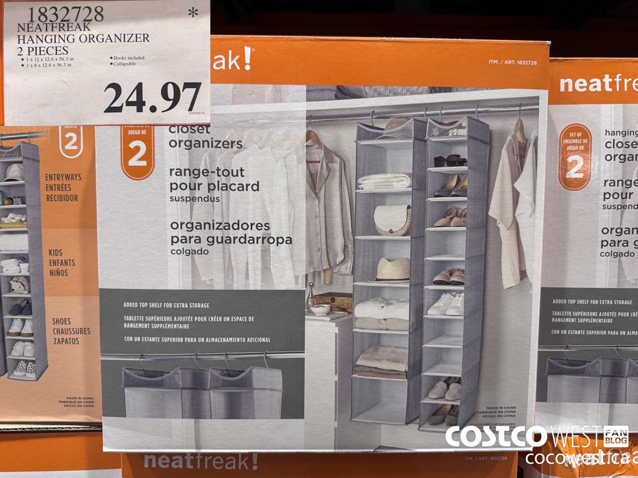 1832728 NEATFREAK HANGING ORGANIZER 2 PIECES $24.97