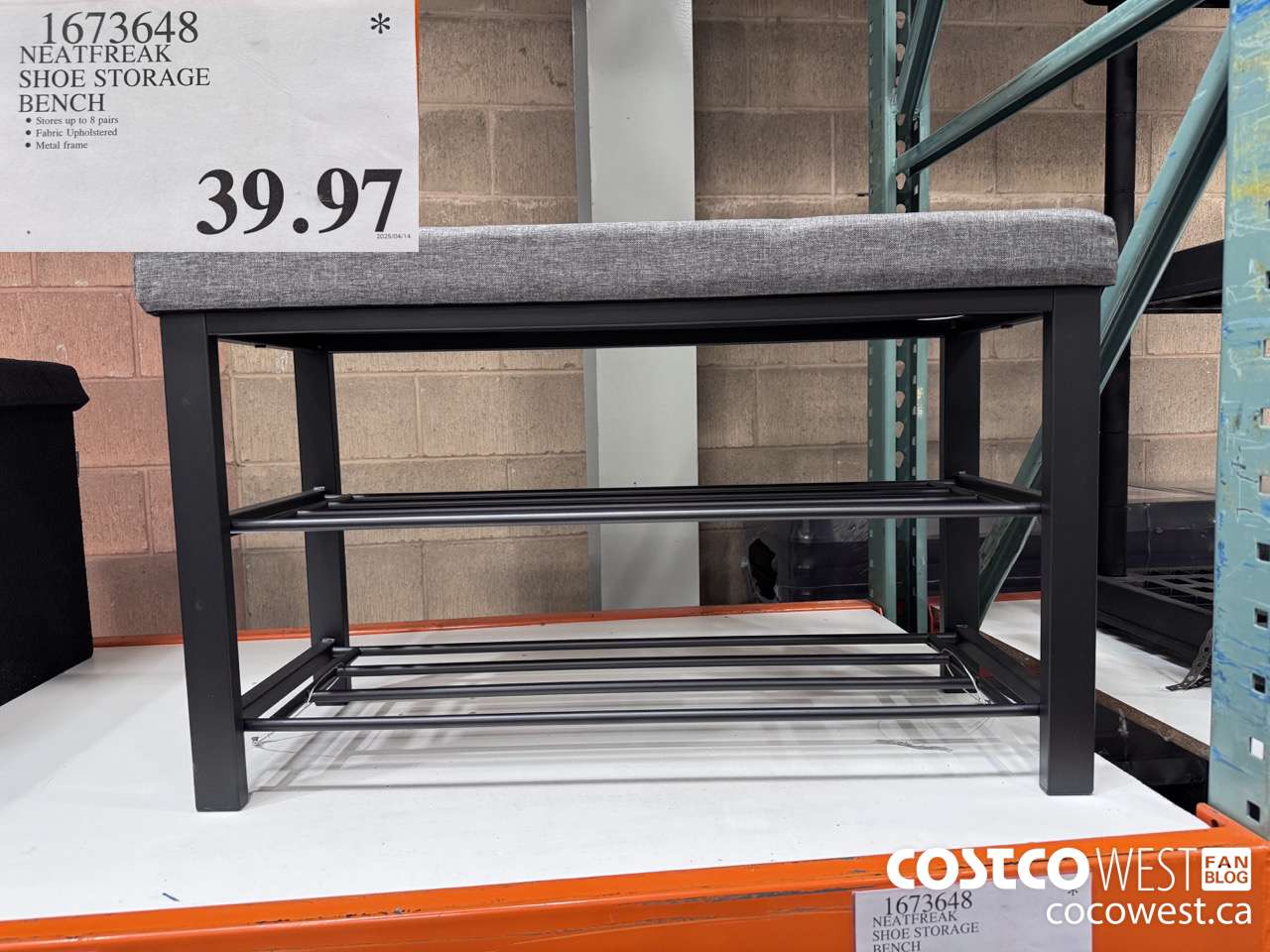 1673648 NEATFREAK SHOE STORAGE BENCH $39.97