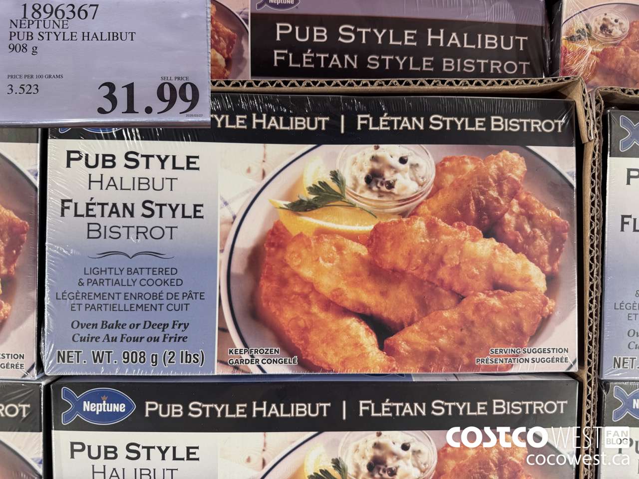 1896367 NEPTUNE PUB STYLE HALIBUT 908G $31.99