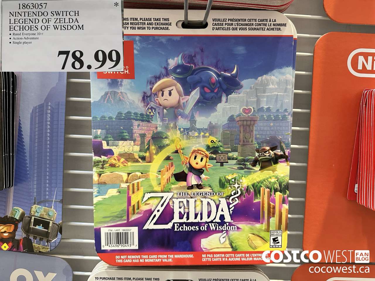 1863057 NINTENDO SWICH LEGENDS OF ZELDA ECHOES OF WISDOM $78.99