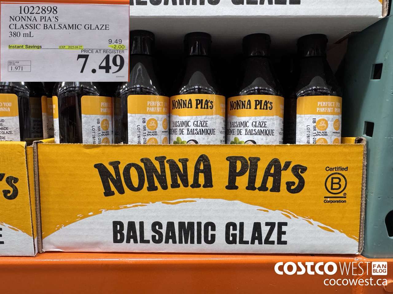 1022898 NONNA PIA'S GOURMET BALSAMIC REDUCTION 380 ML ($2.00 INSTANT SAVINGS EXPIRES ON 2025-04-27) $7.49