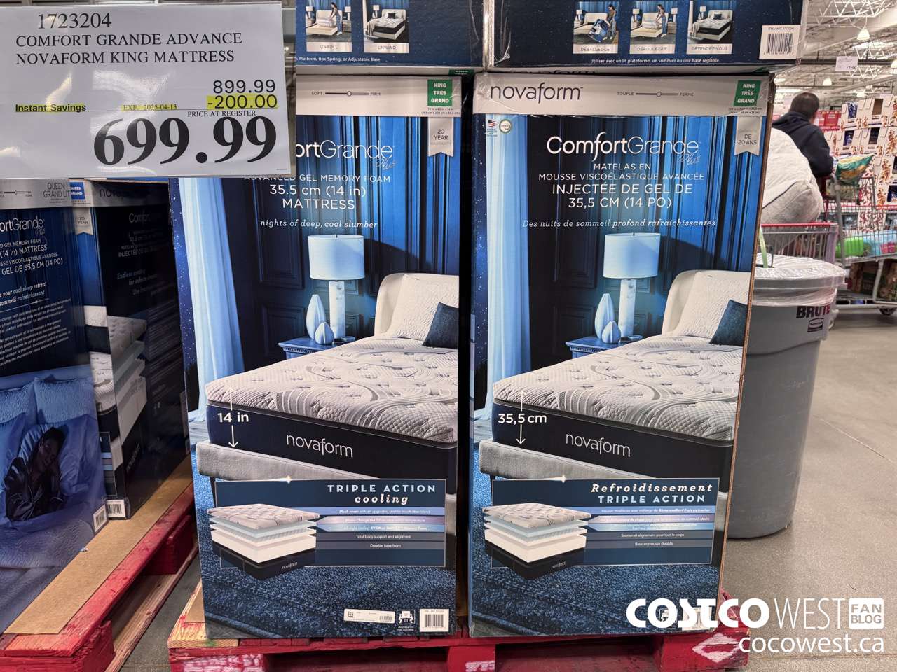 1723204 NOVAFORM COMFORT GRANDE ADVANCED KING MATTRESS ($200.00 INSTANT SAVINGS EXPIRES ON 2025-04-13) $699.99