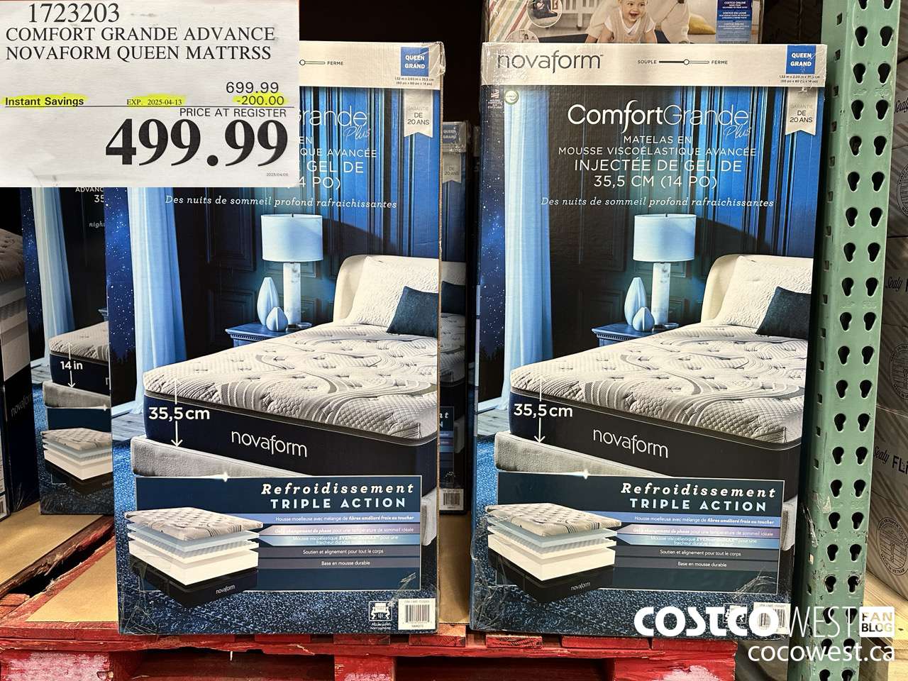 1723203 NOVAFORM CONFORTGRANDE ADVANCED QUEEN MATTRESS ($200.00 INSTANT SAVINGS EXPIRES ON 2025-04-13) $499.99