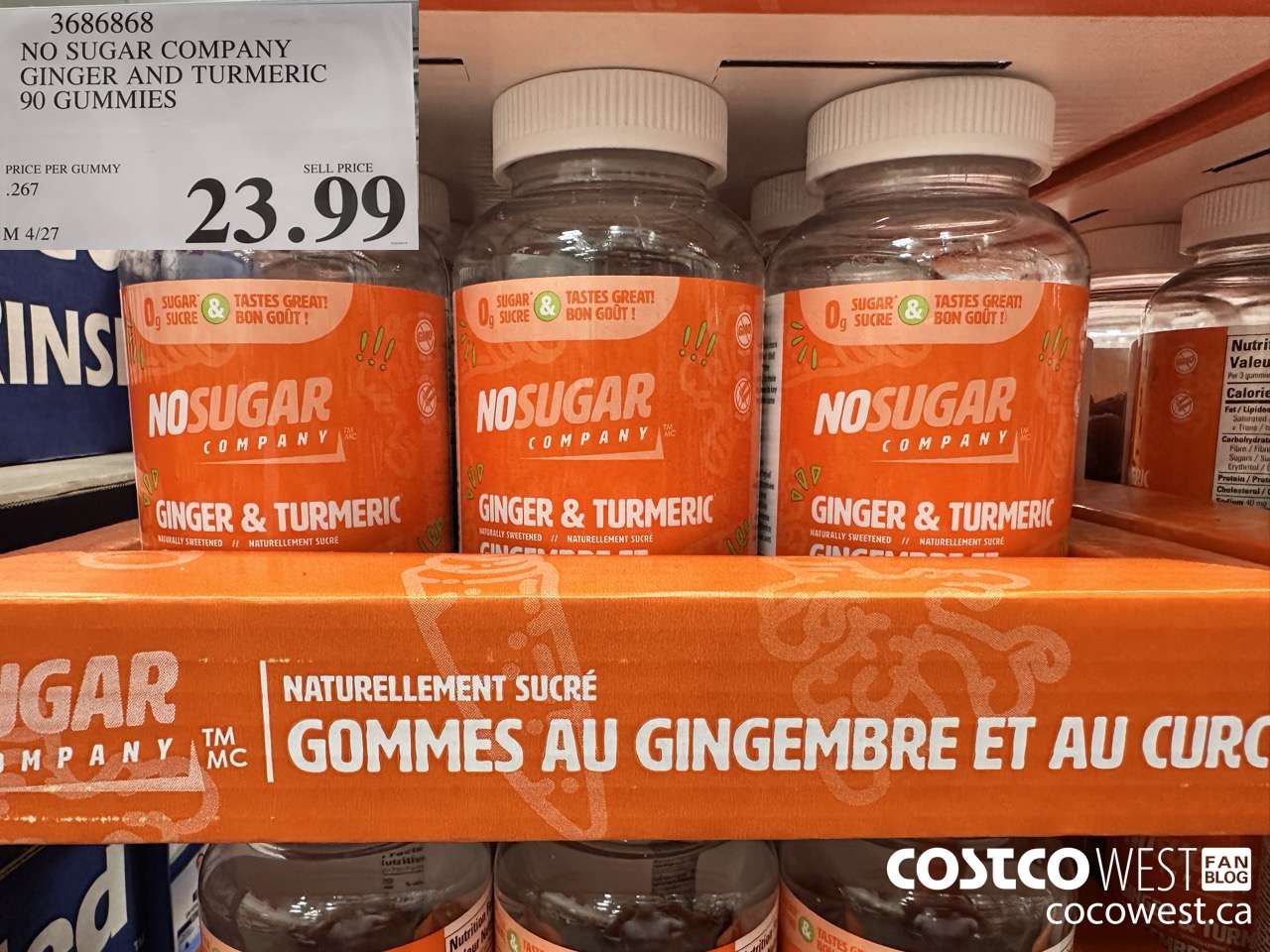 3686868 NO SUGAR GINGER AND TUMERIC 90 GUMMIES $23.99