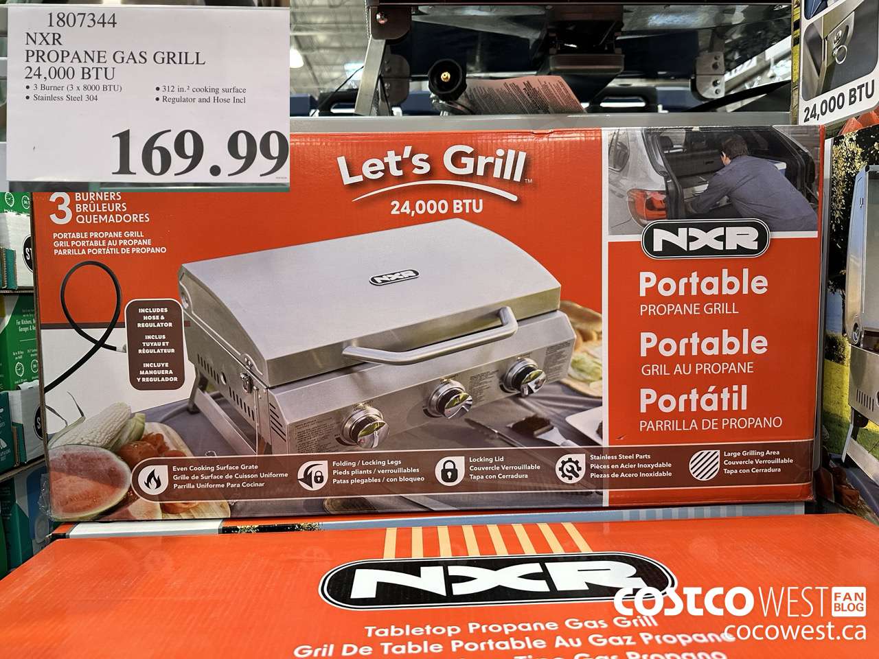 1807344 NXR PROPANE GAS GRILL 24,000 BTU $169.99